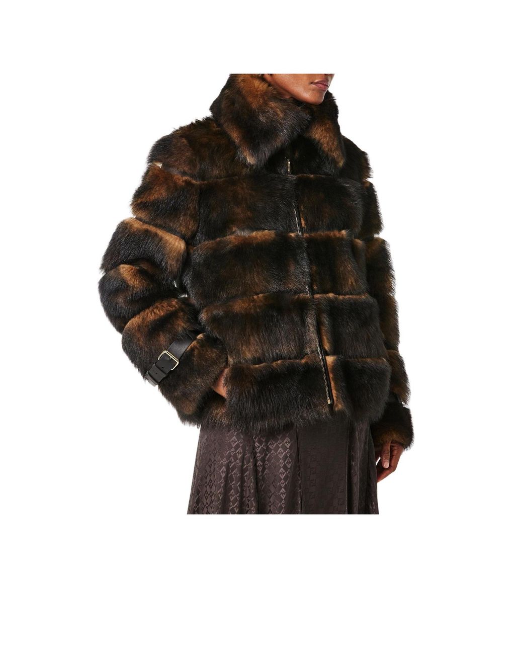 Fendi Black Two-Tone And Fur Jacket