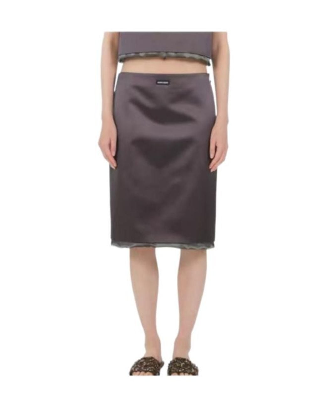 Miu Miu Gray Logo Skirt