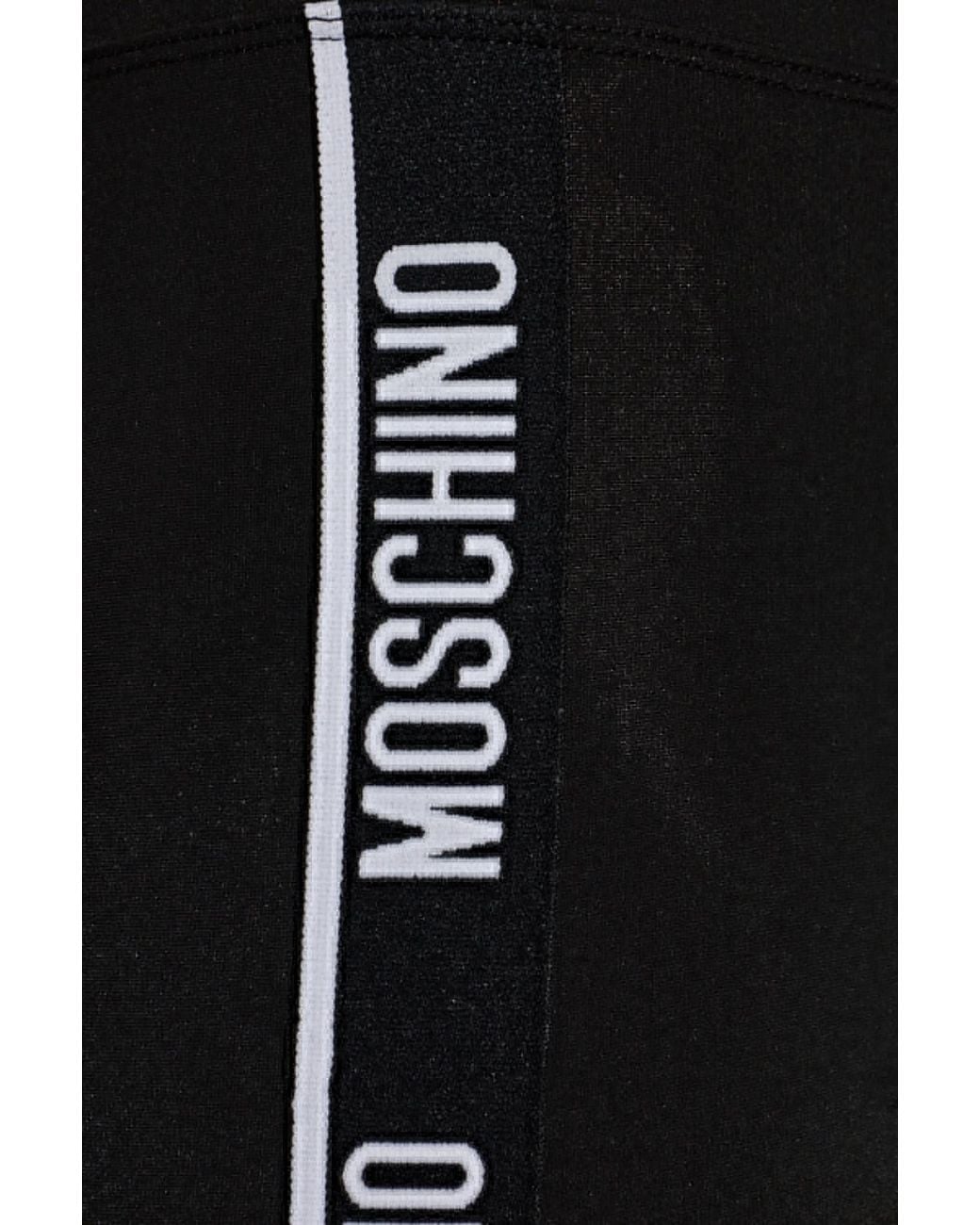 Moschino Black Logo Print Slim Fit Leggings