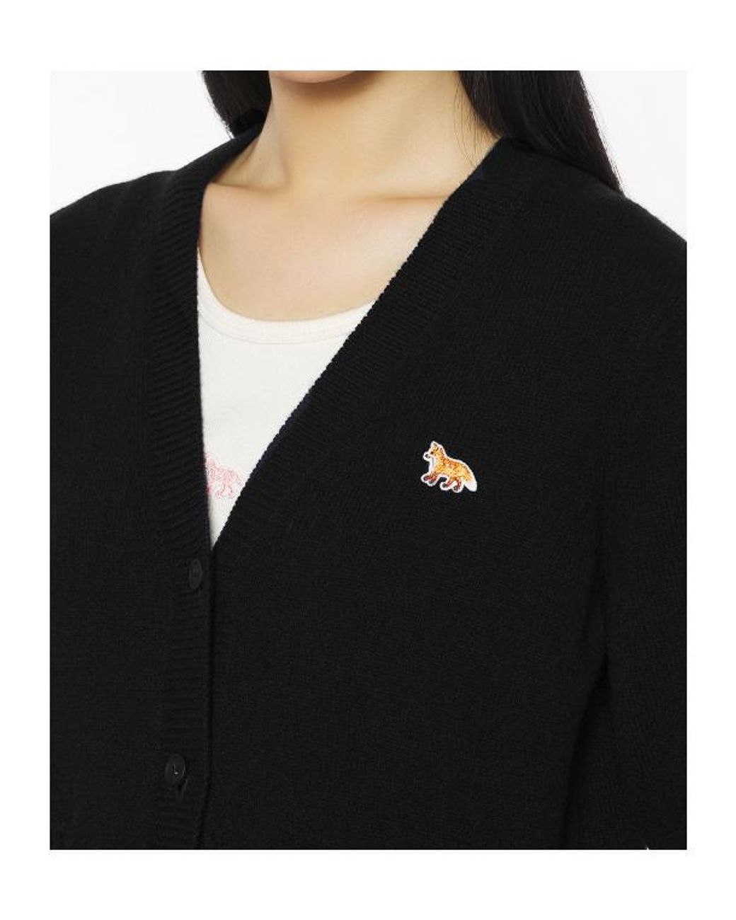 Maison Kitsuné Black Maison Kitsuné Baby Fox Boxy Cardigan