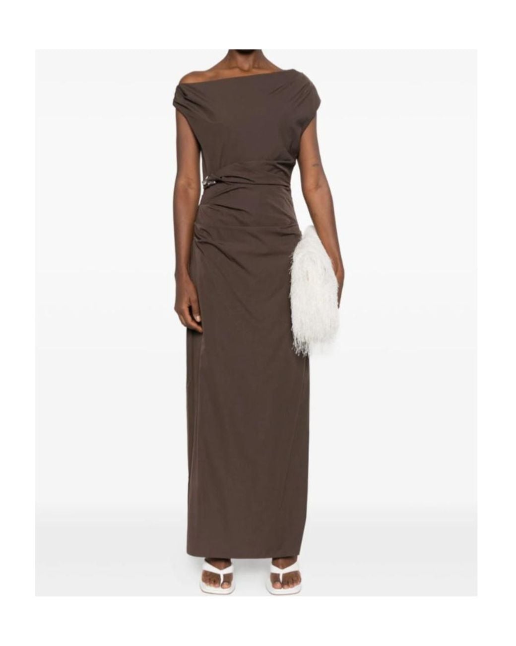 Sir Brown Sol Off-Shoulder Maxi Dress