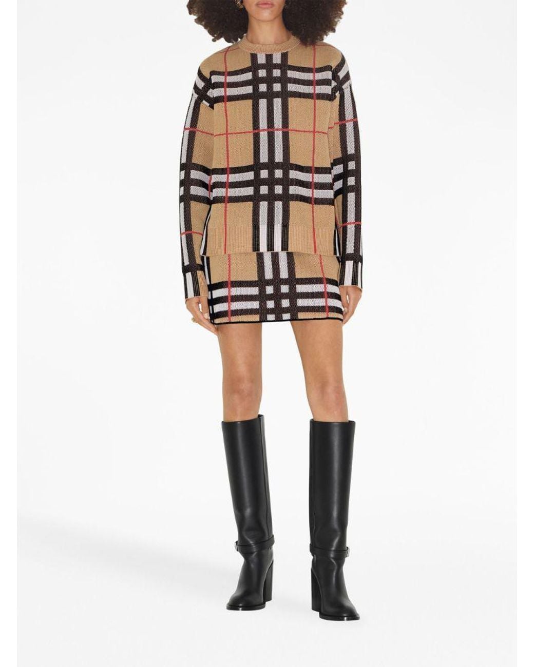 Burberry Brown Vintage Check Knitted Jumper