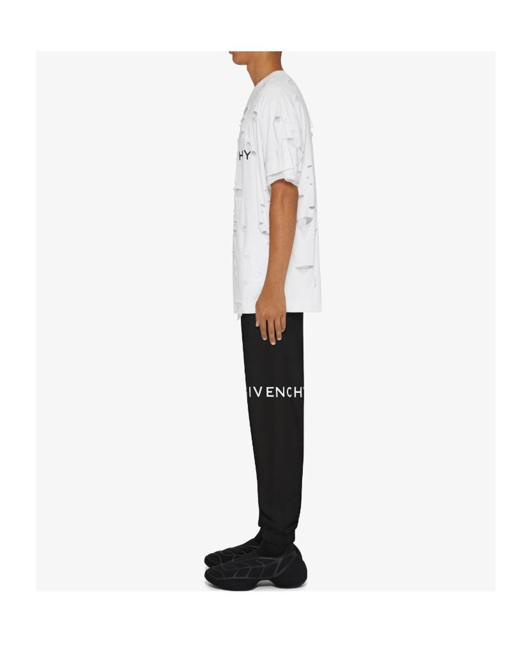 Givenchy Black Logo Printed Rear-Welt Pocketed Track Pants for men