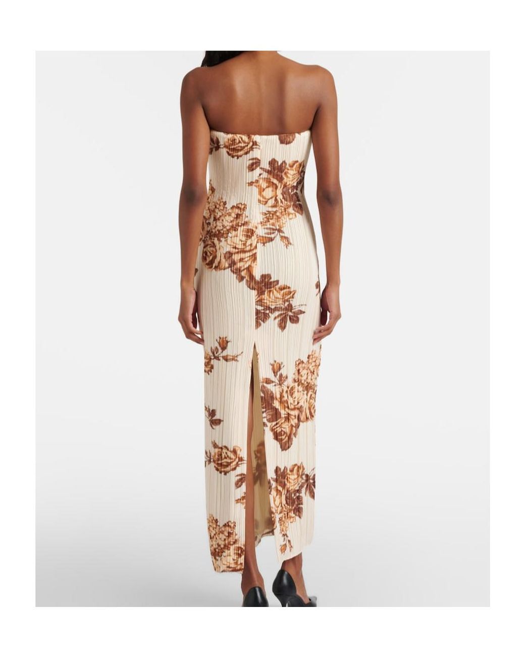 Magda Butrym Metallic Floral Ribbed-Knit Maxi Dress