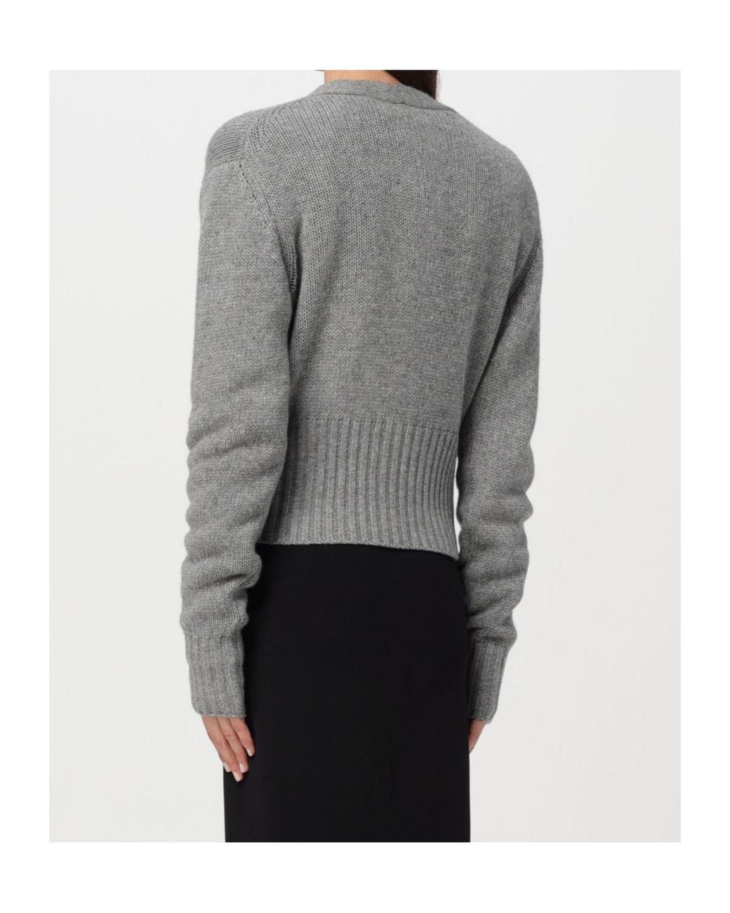 Fabiana Filippi Gray V-Neck Knitted Cardigan
