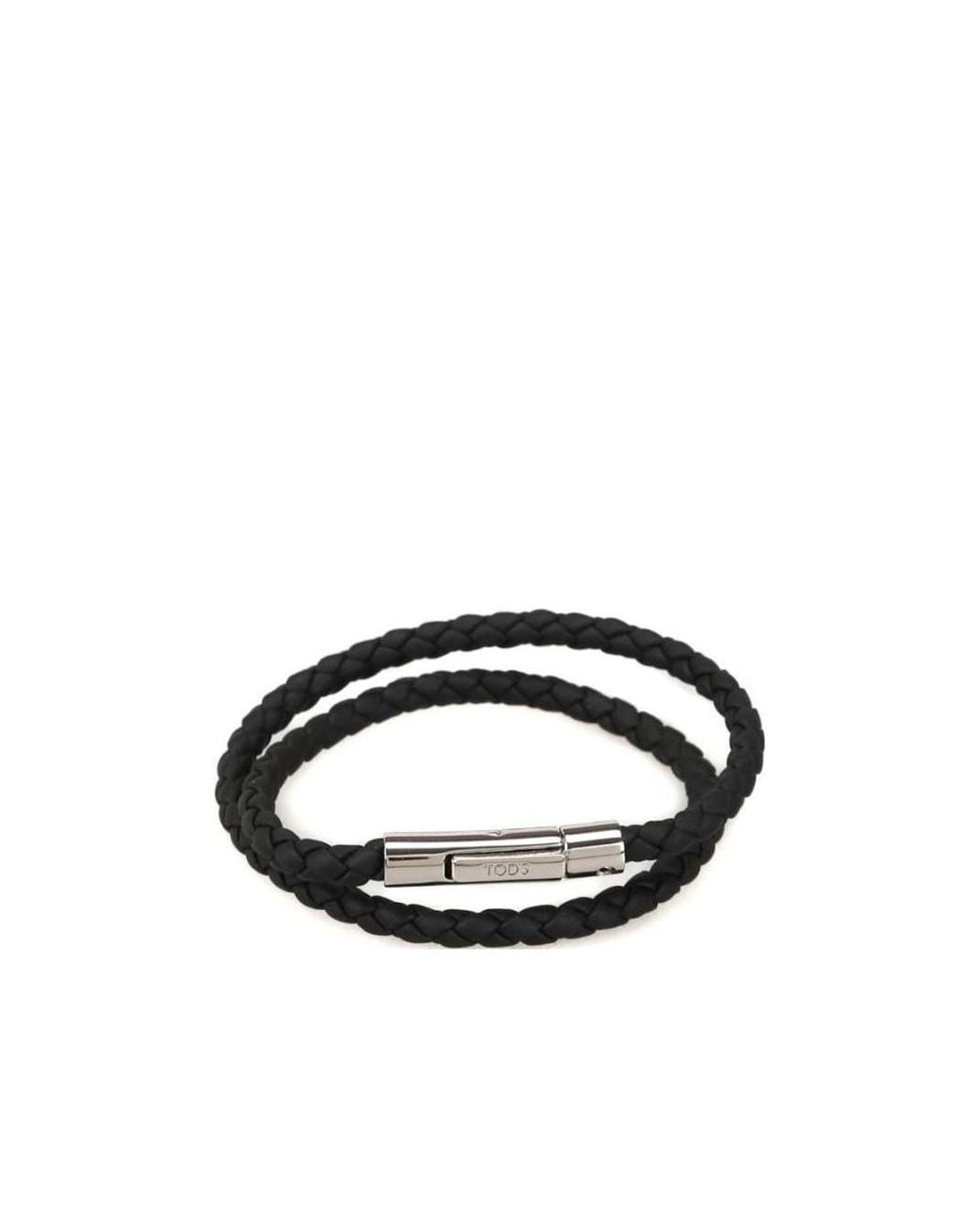 Tod's Black Mycolors Woven Bracelet for men