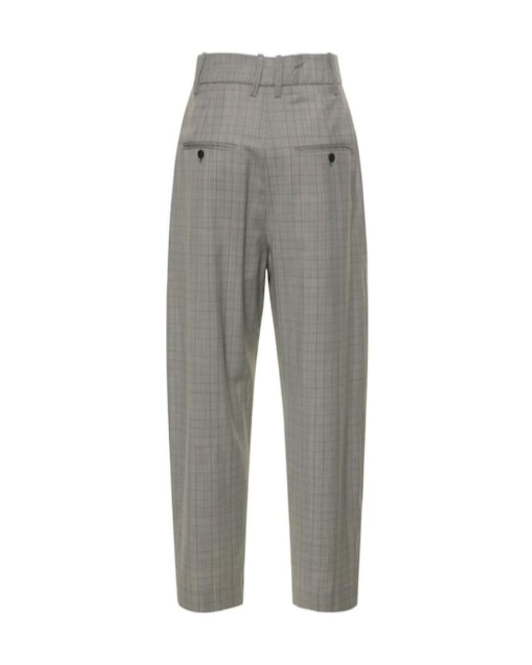 Isabel Marant Gray Ornela Wool Straight-Leg Casual Trousers