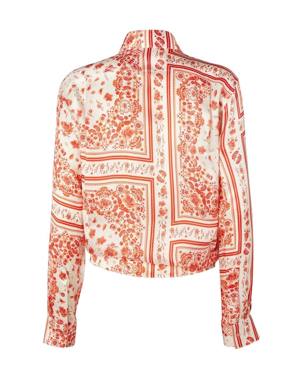 Fendi Pink Coral Bandana Printed Long Sleeved Shirt