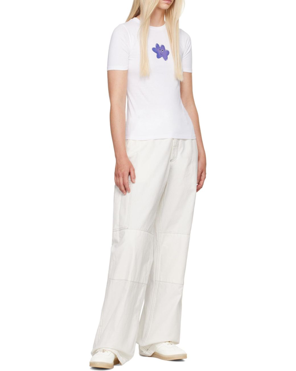 MM6 by Maison Margiela White Lace-Up Low-Top Sneakers