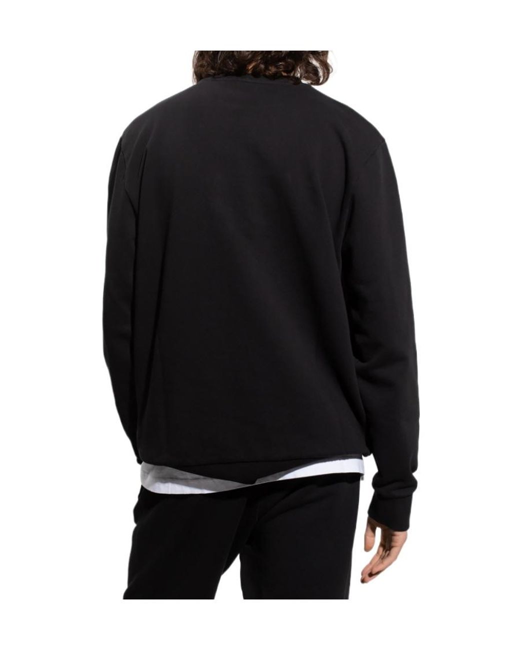 Marcelo Burlon Black County Of Milan Logo Embroidered Crewneck Sweatshirt for men