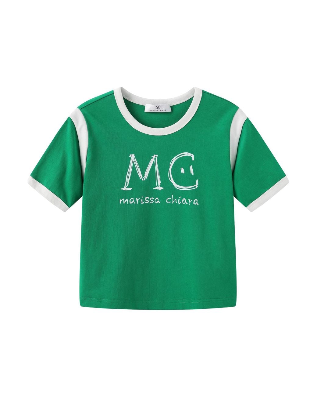 Marissa Chiara Green Crew Neck T-Shirt
