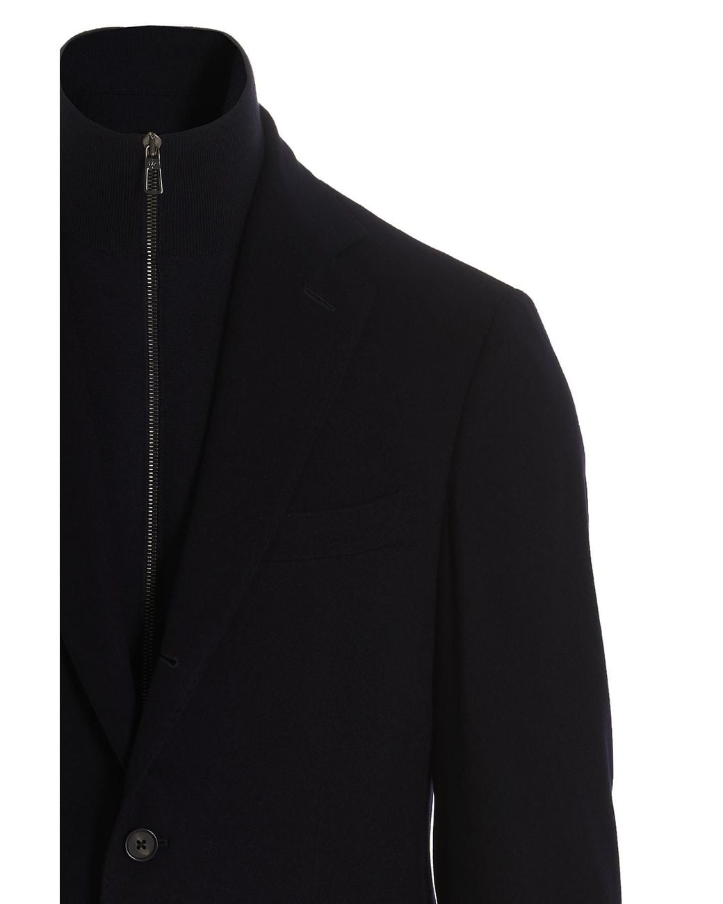 Loro Piana Blue Single-Breasted Cashmere Blazer for men