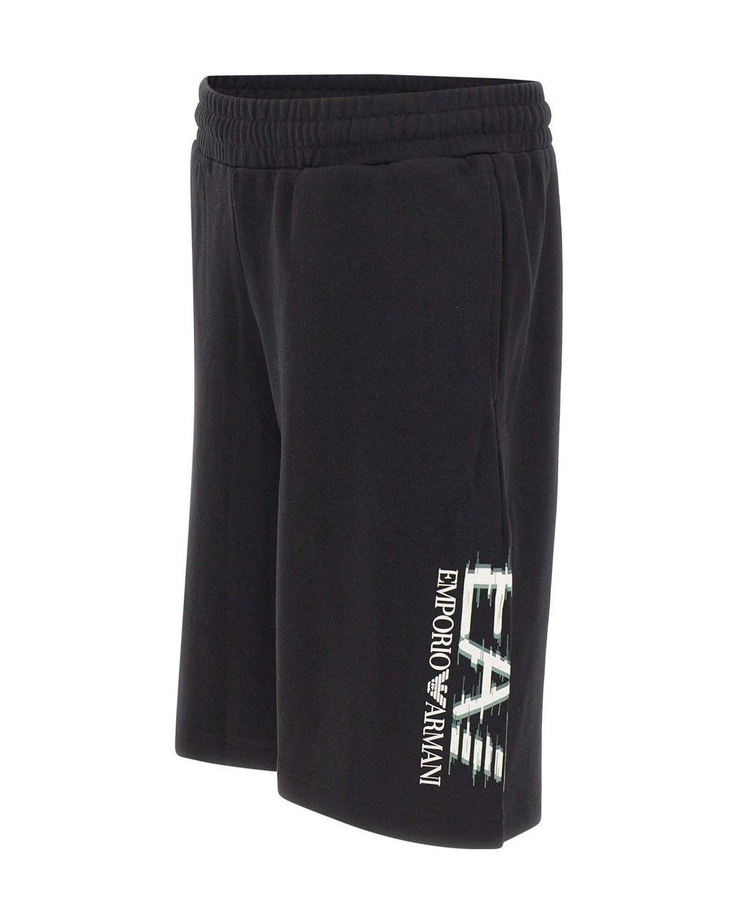 EA7 Blue Logo Drawstring Shorts for men