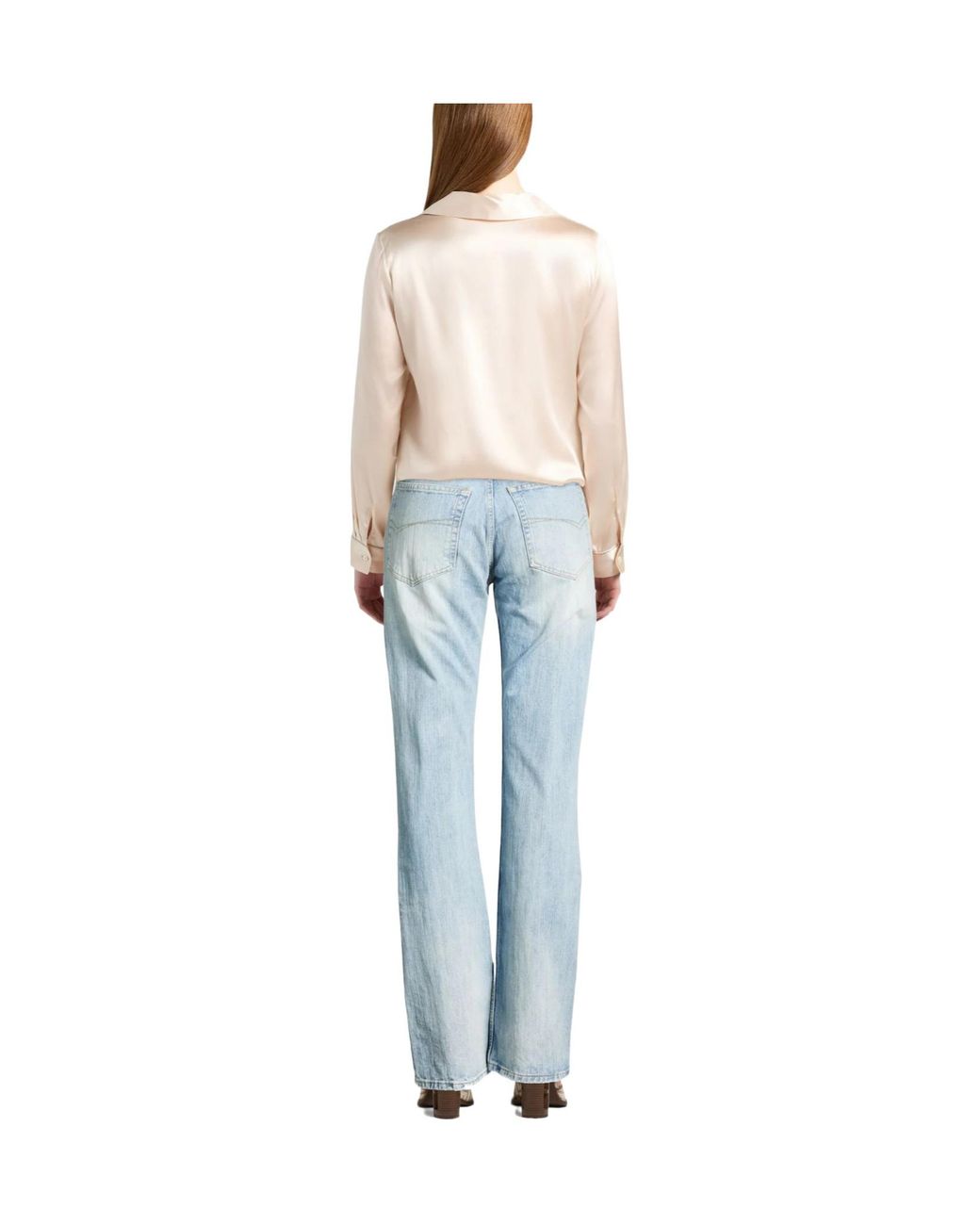 Balenciaga Blue Light-Wash Straight-Leg Jeans