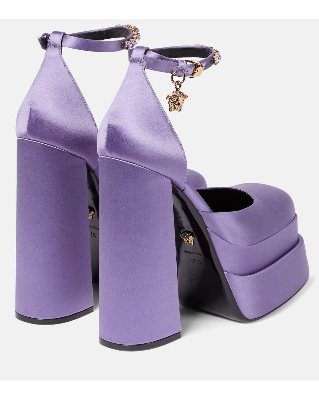 Versace Purple Medusa Aevitas Platform Heels