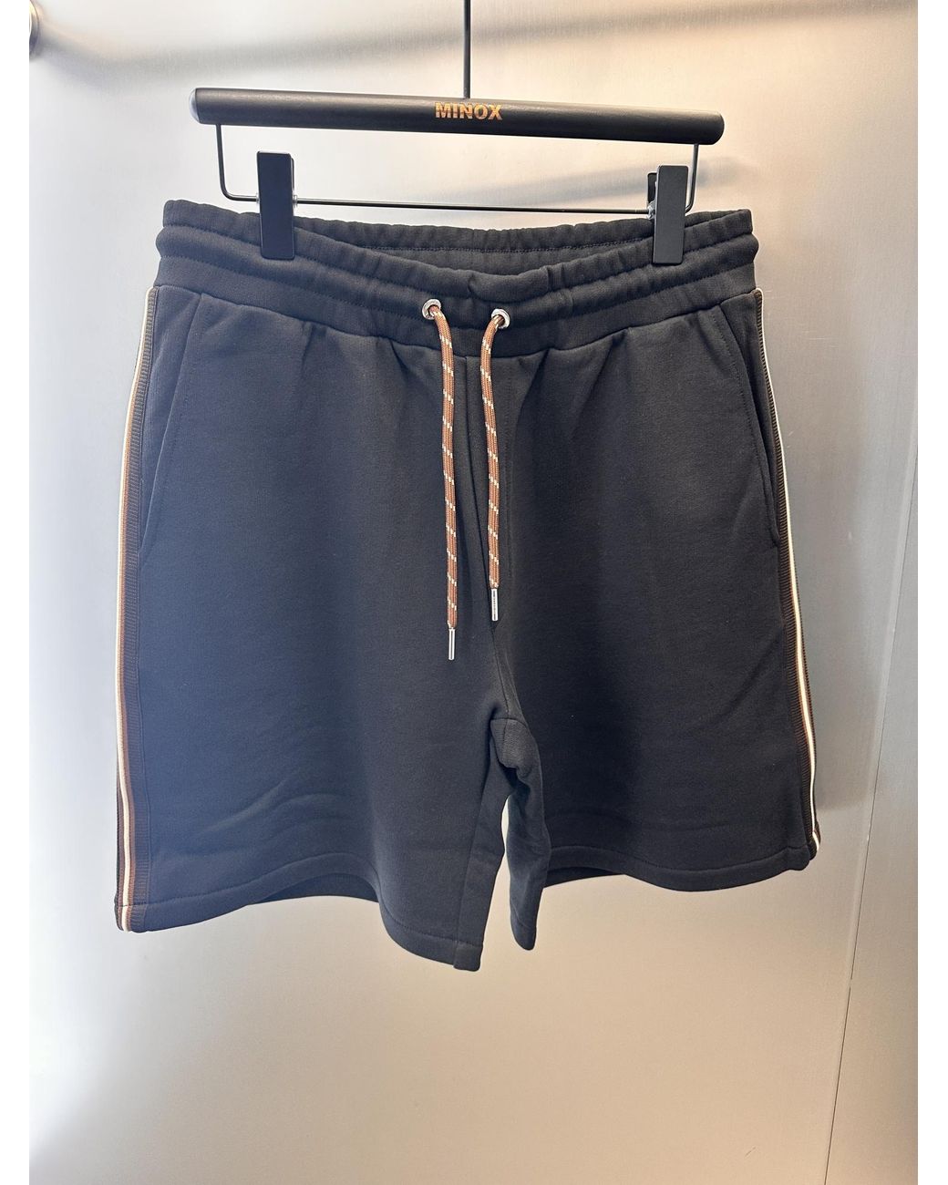 Moncler Black Logo Patch Drawstring Shorts for men