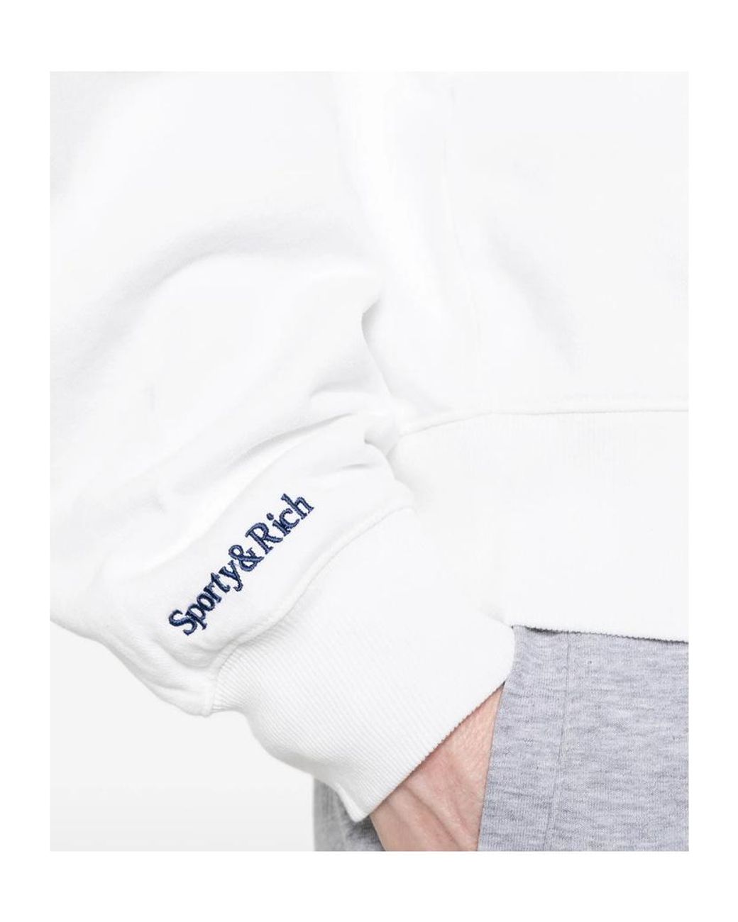 Sporty & Rich White Zippered Hoodie