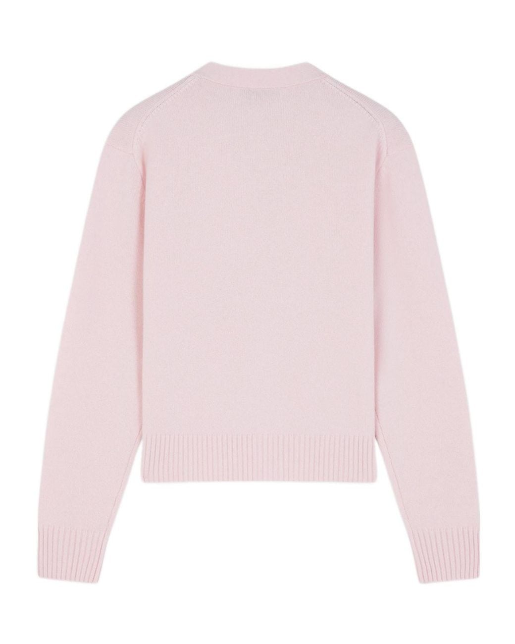 Maison Kitsuné Pink Maison Kitsuné Bold Fox Head Embroidered Knit Cardigan