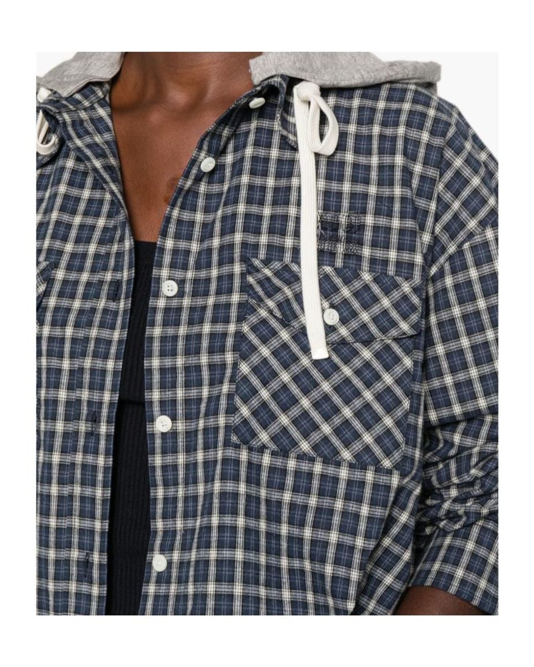 Miu Miu Gray Checked Flannel Shirt
