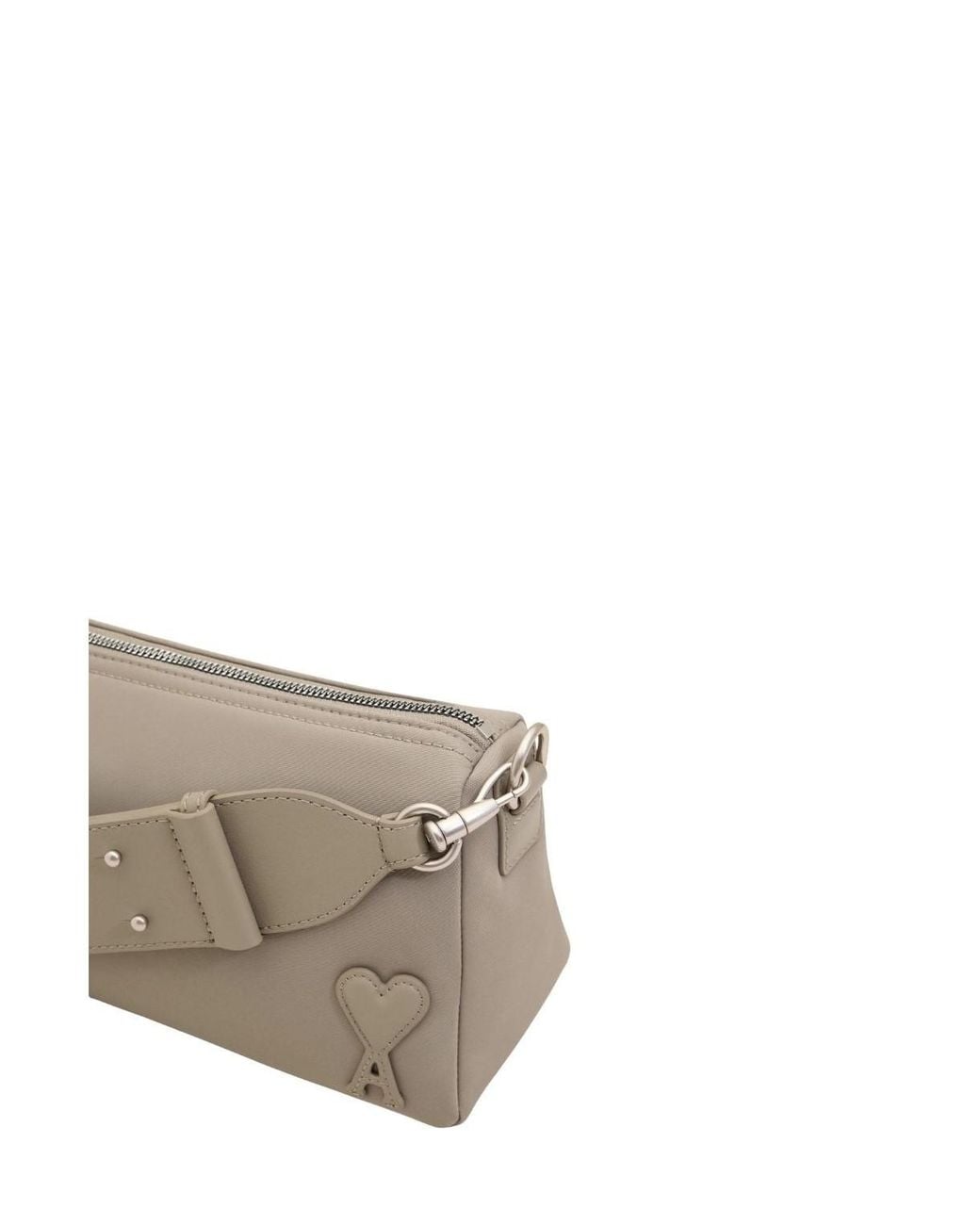 AMI White Padded Leather Marcel Shoulder Bag for men