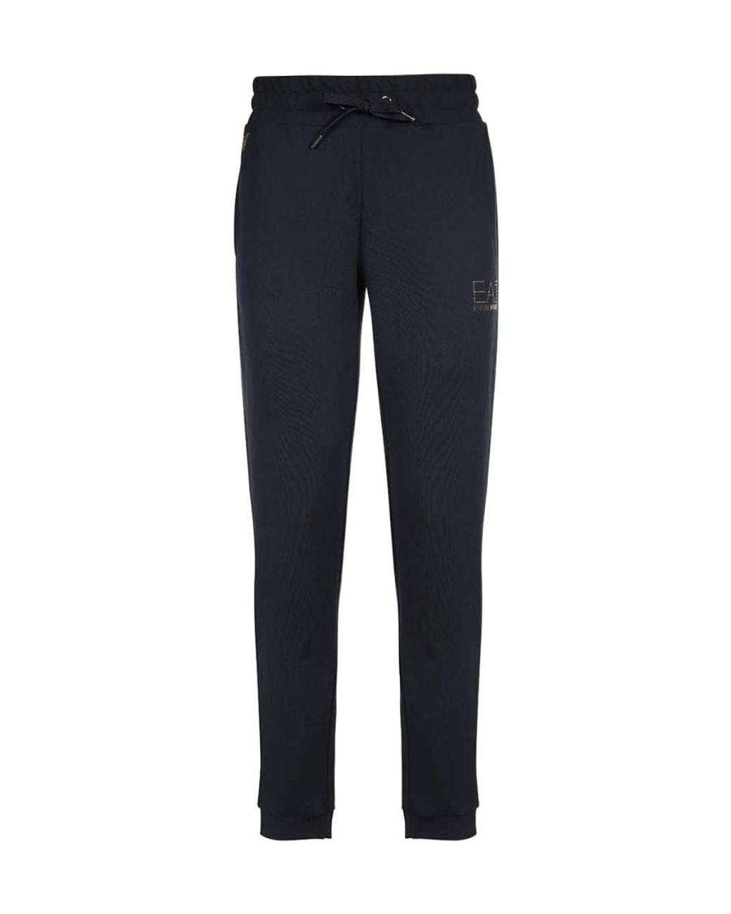 EA7 Blue Logo-Print Track Pants