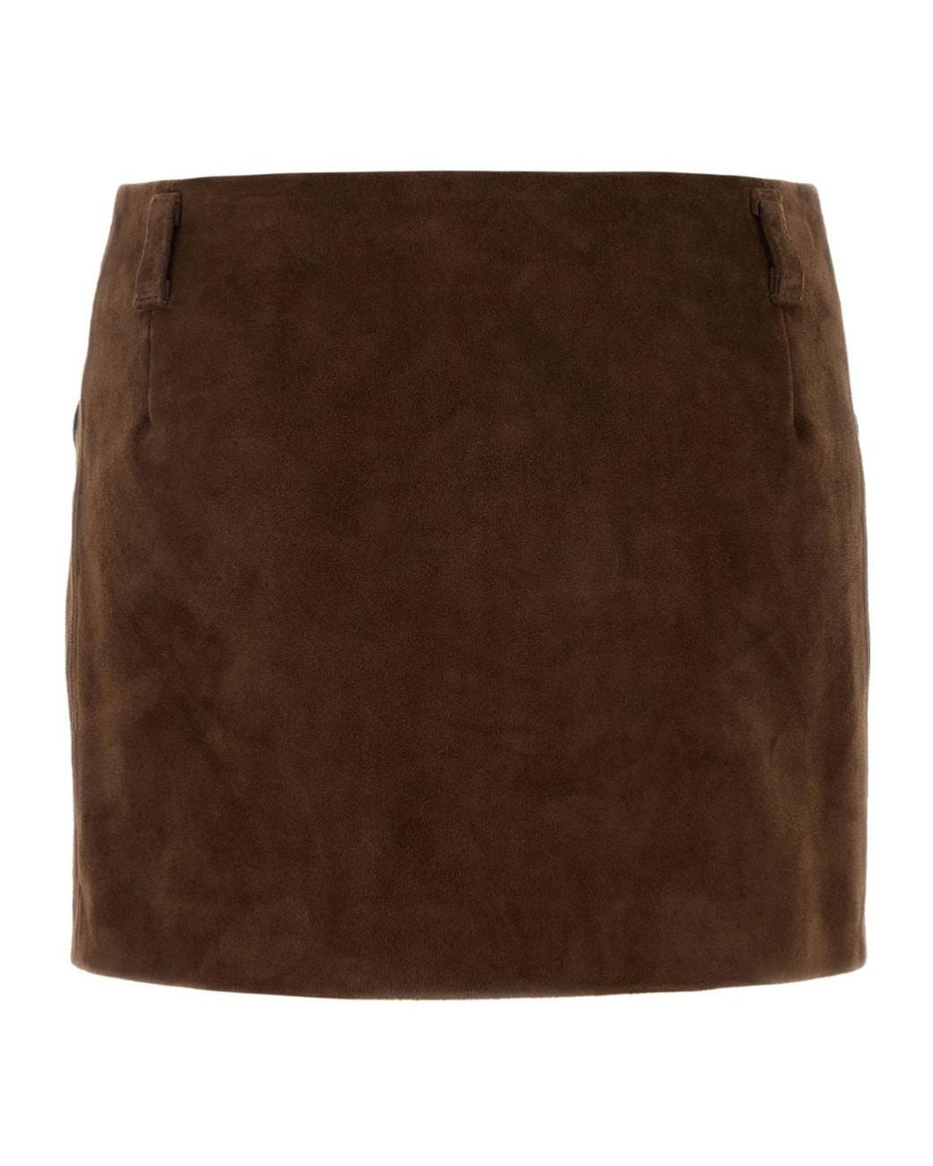 Marni Brown Contrast Panel Mini Skirt