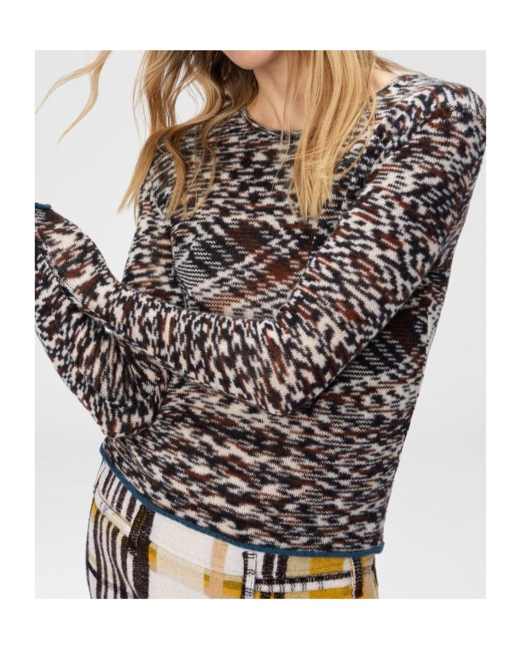 Missoni Black Flame Pattern Crew Neck Sweater
