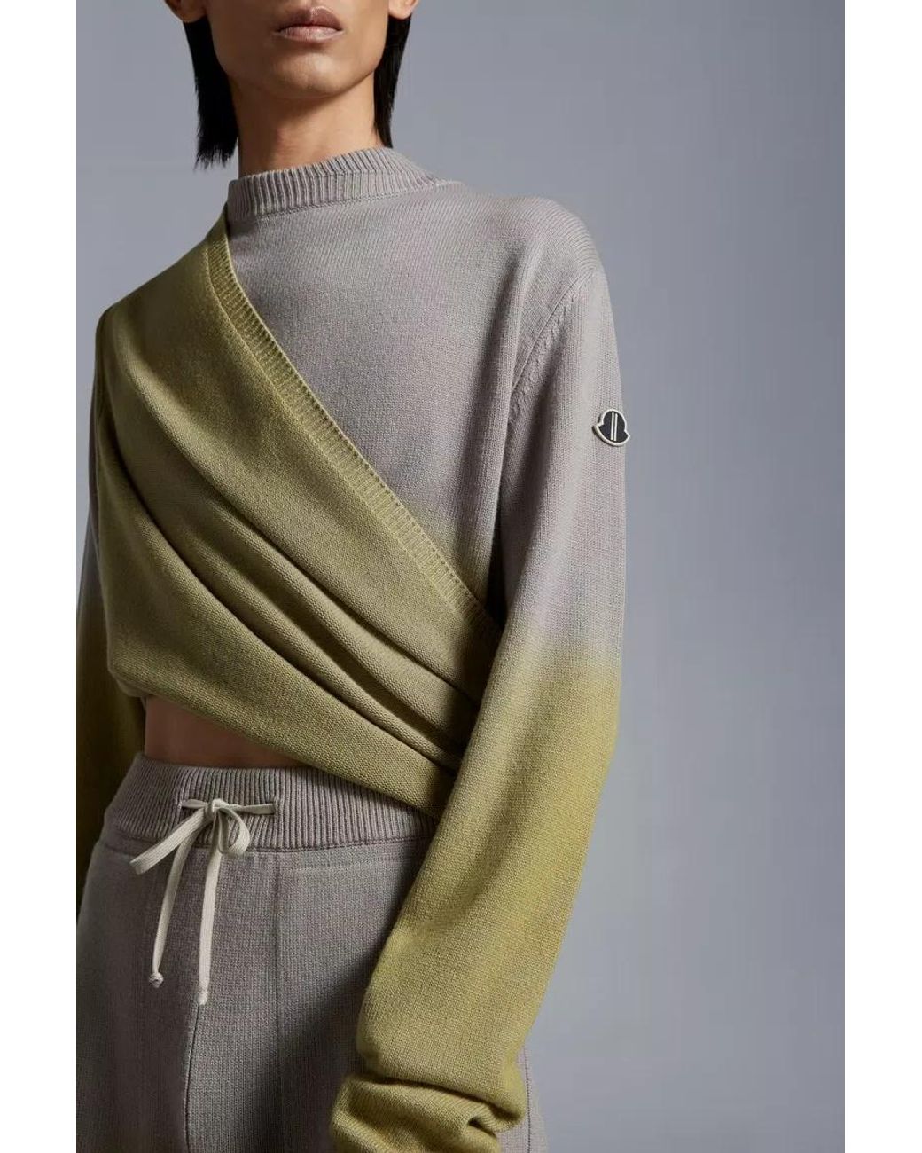 Moncler Gray Moncler Rick Owens Cut Out Knitted Jumper for men