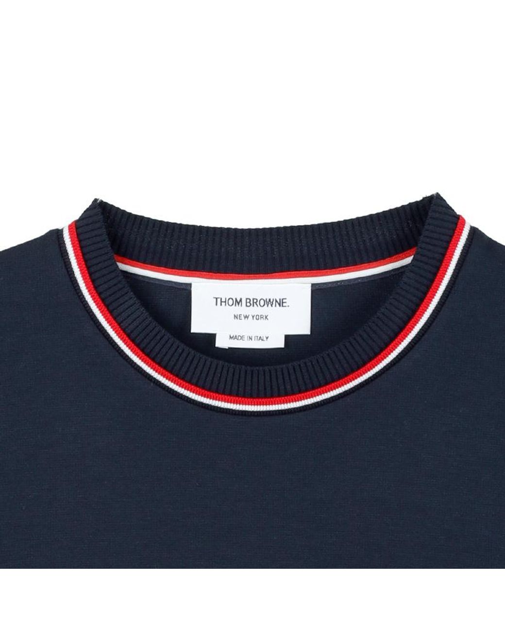 Thom Browne Blue Long-Sleeved Crewneck Sweater for men