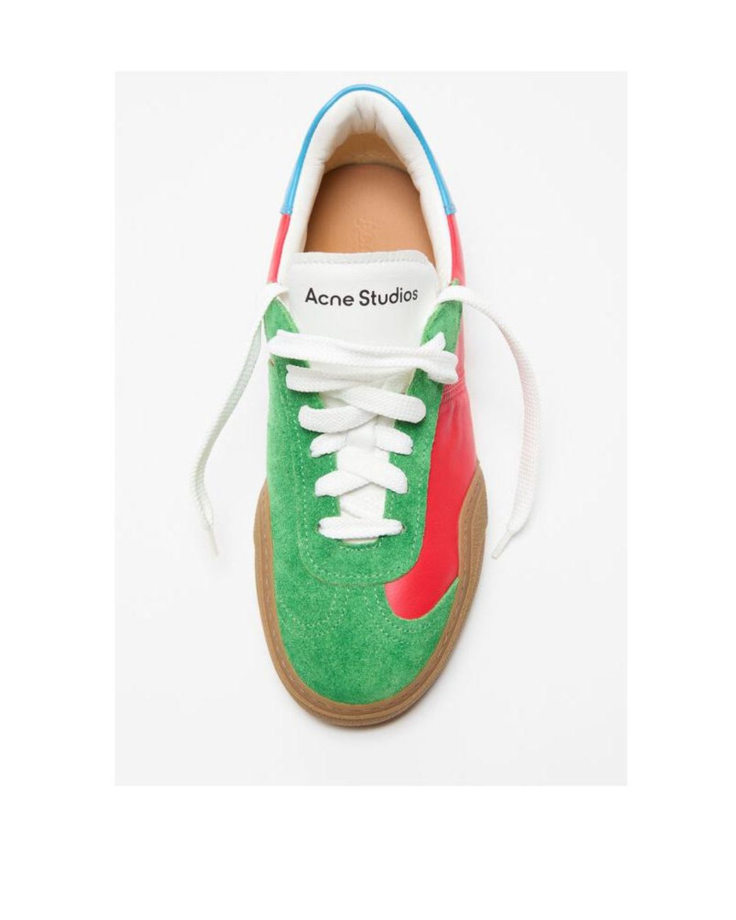 Acne Green Round Toe Lace-Up Sneakers for men