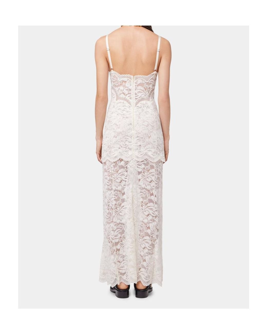 Rabanne White Lace Detailed Sleeveless Maxi Dress