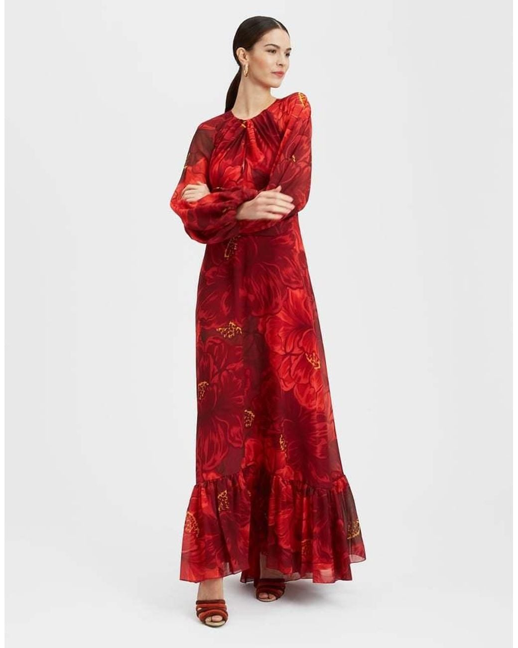 LaDoubleJ Red Eve Open-Back Maxi Dress