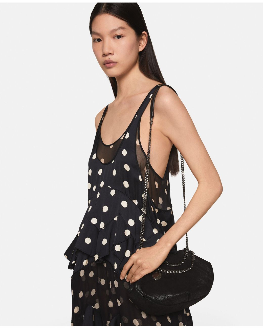 Stella McCartney Black Falabella Logo Charm Mini Tote Bag