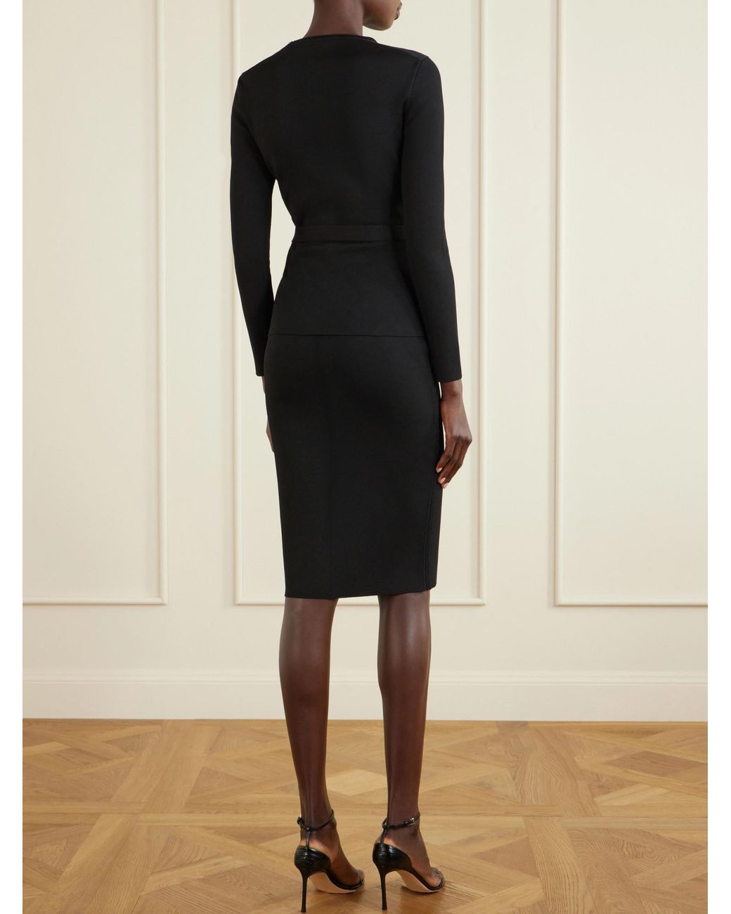 Tom Ford Black Long Sleeve Fitted Crewneck Pullover