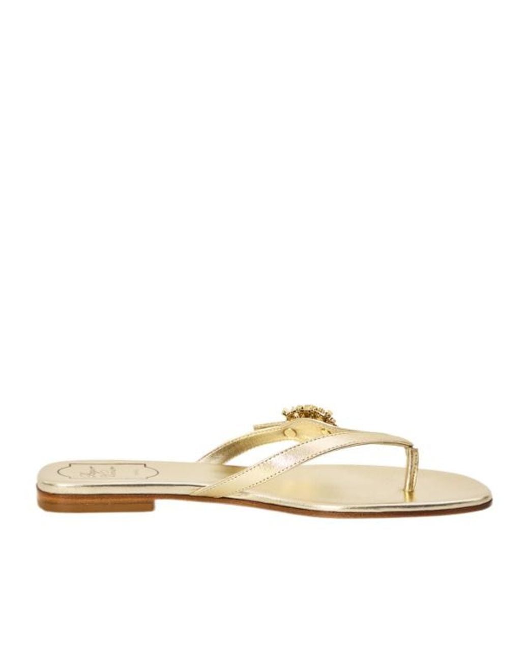 Roger Vivier White Embellished Thong Strap Sandals