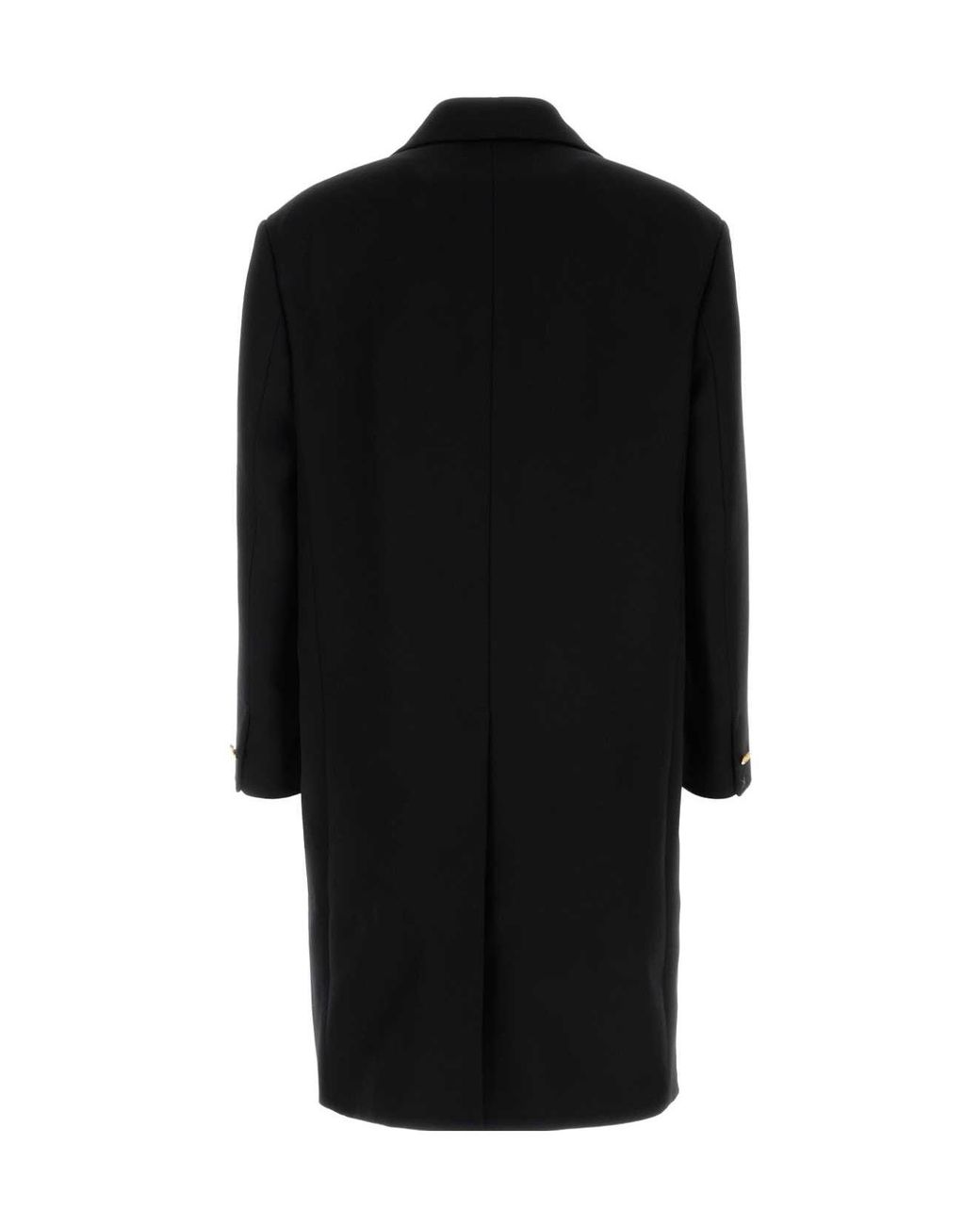 Versace Black Single-Breasted Long Coat for men