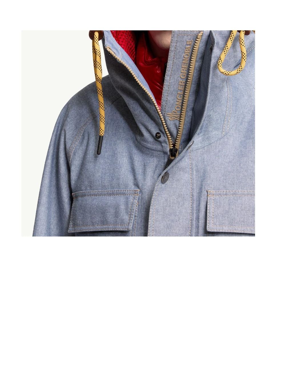 Moncler Blue Grenoble Ajaccio Chambray Hooded Field Jacket for men
