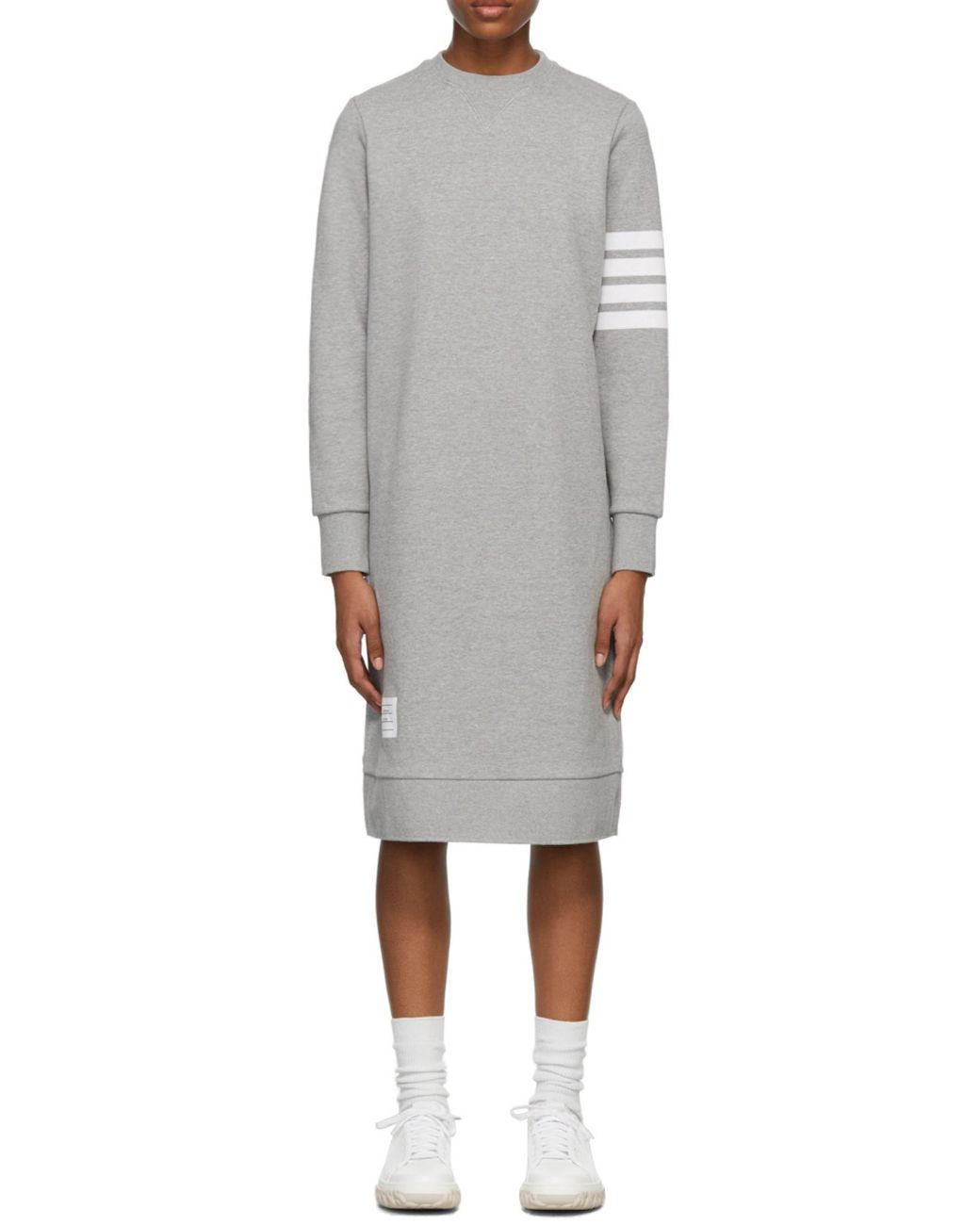 Thom Browne Gray 4-Bar Sleeve Sweatshirt Dress