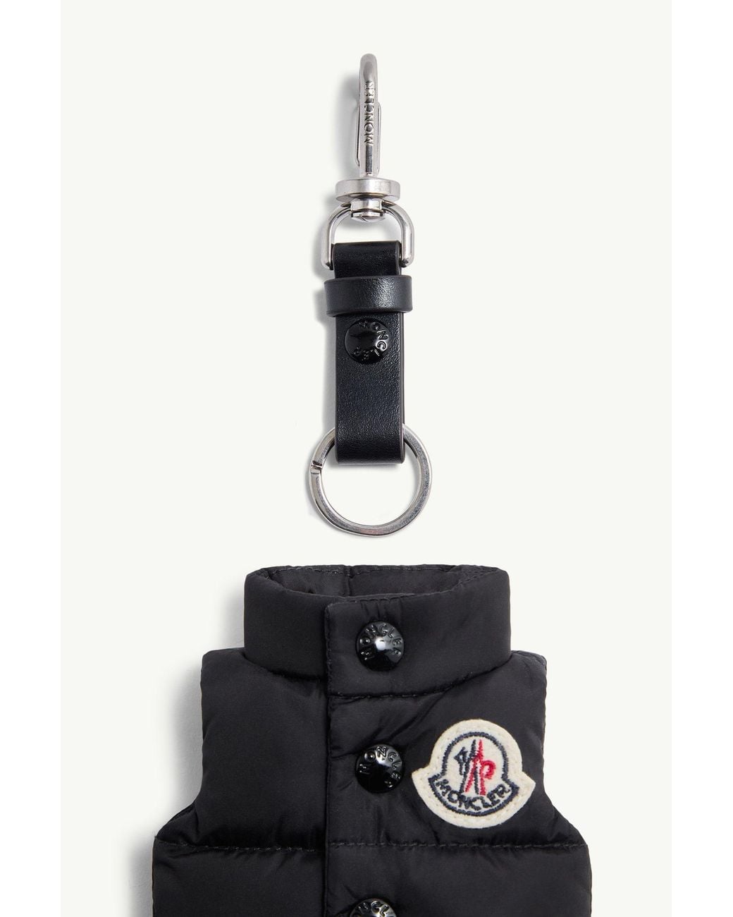 Moncler Blue Quilted Vest Keychain for men