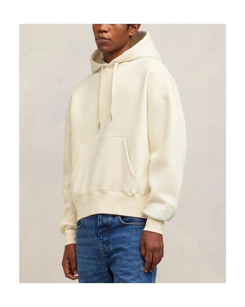 AMI Natural Long-Sleeved Drawstring Hoodie for men
