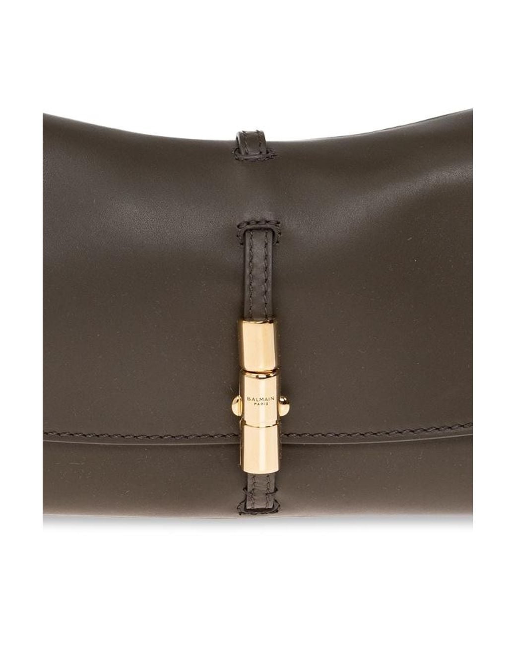 Balmain Brown Flap Shoulder Bag