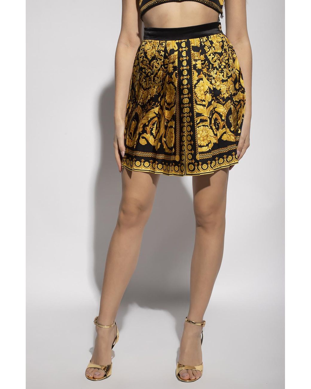 Versace Metallic Baroque Printed Mini Skirt