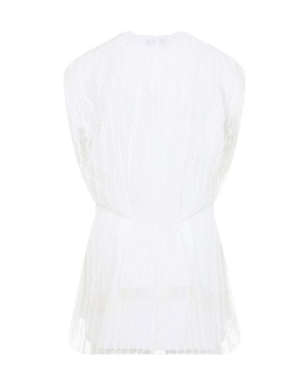 Alberta Ferretti White Asymmetrical Top