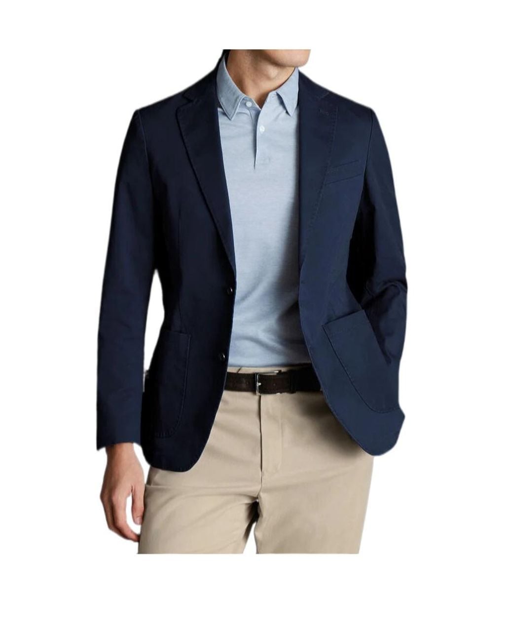 Boss Blue Single-Breasted Suit Jacket for men