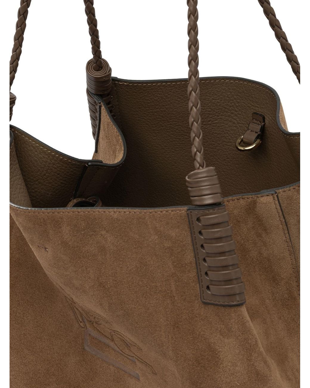 Etro Brown Libra Logo Detailed Tote Bag