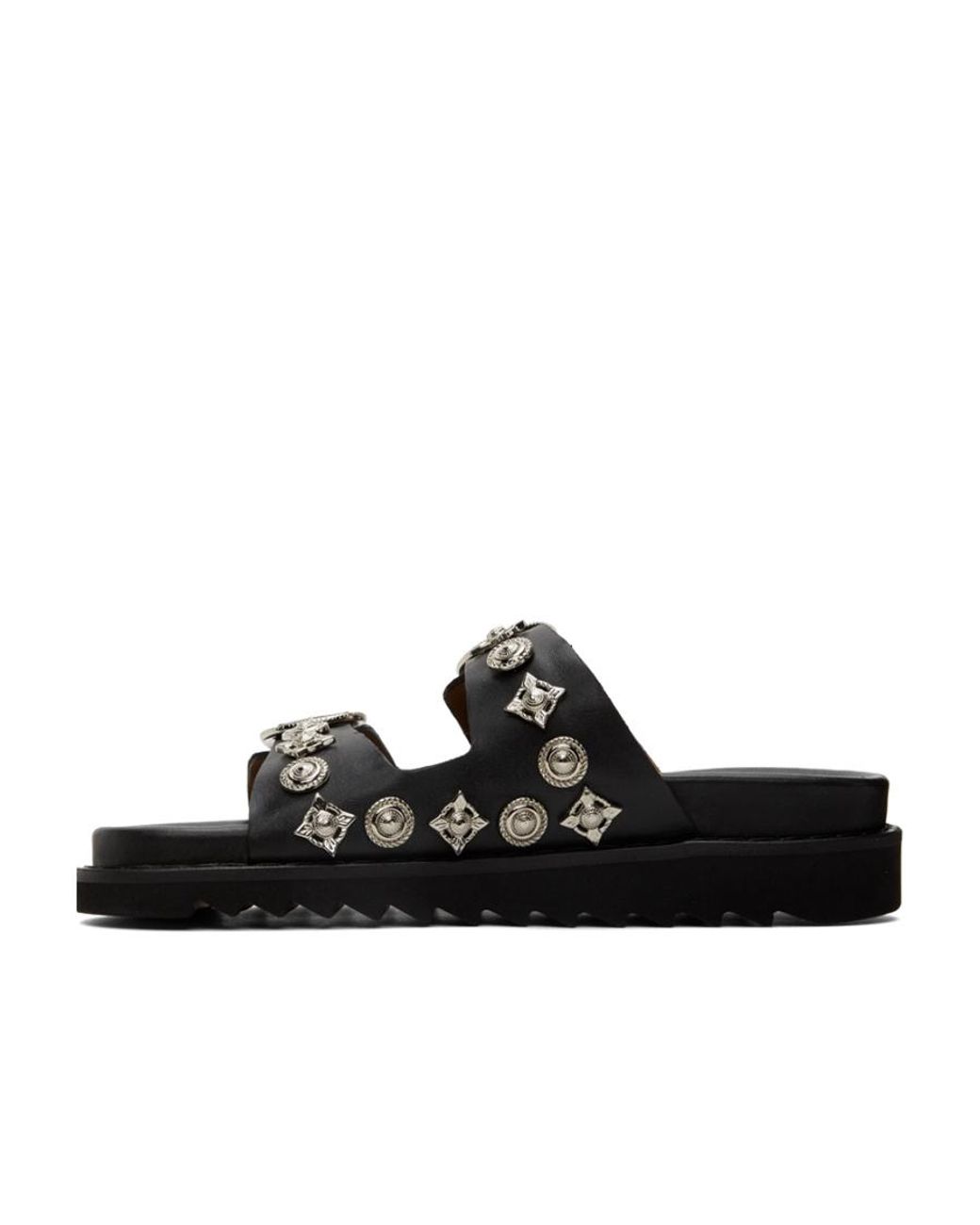 Toga Black Double Buckle Sandals
