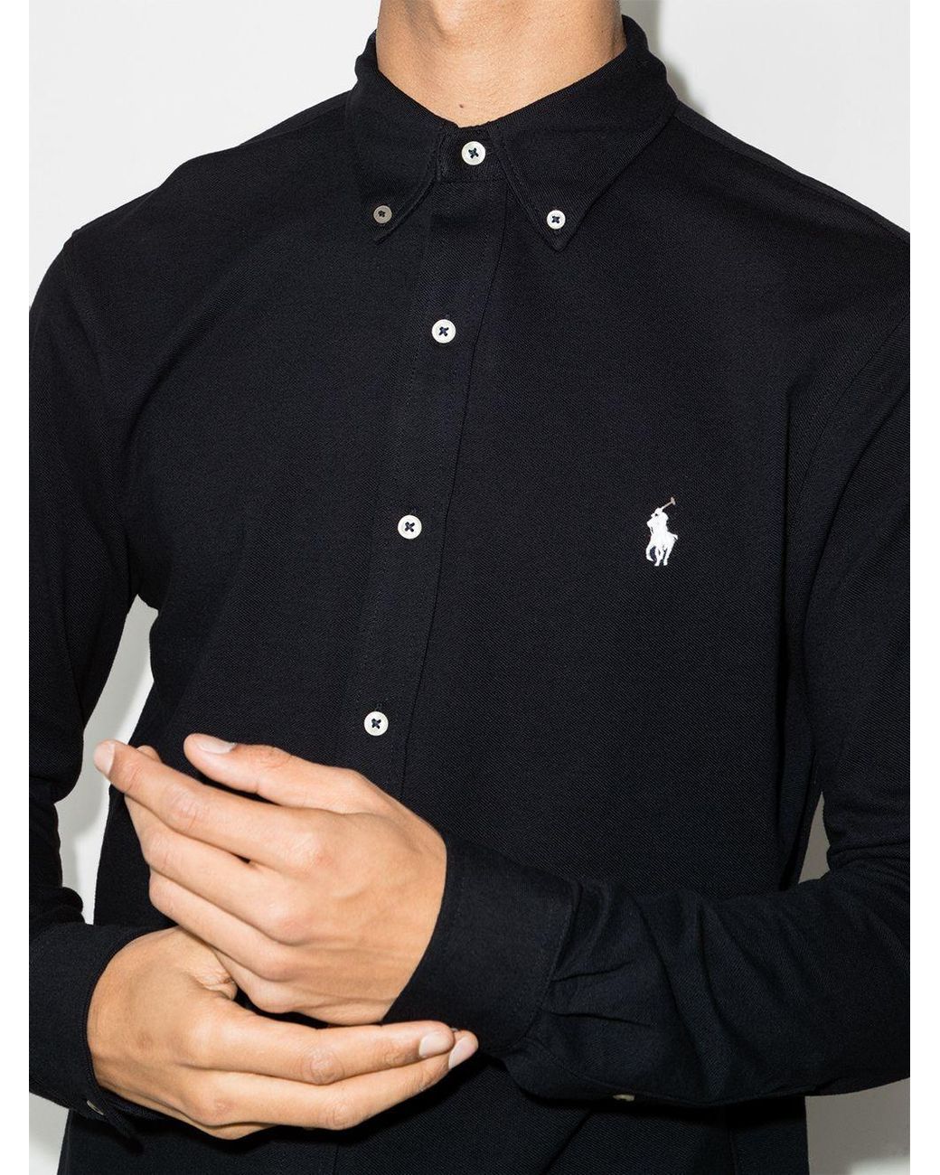 Ralph Lauren Blue Polo Pony Embroidered Buttoned Shirt for men