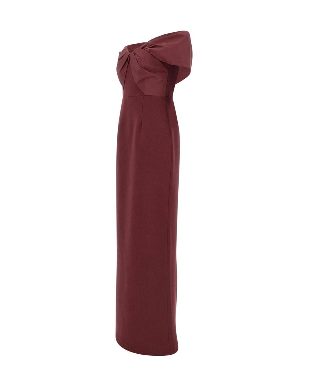 Rebecca Vallance Red Cava Long Off-Shoulder Dress