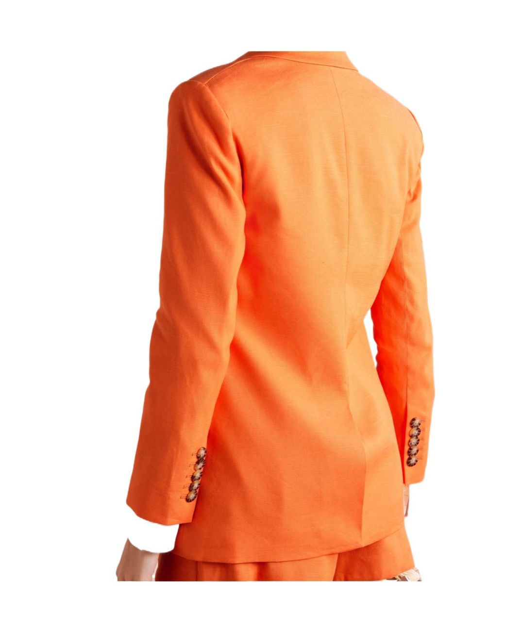 Veronica Beard Orange Bexley Linen-Blend Blazer