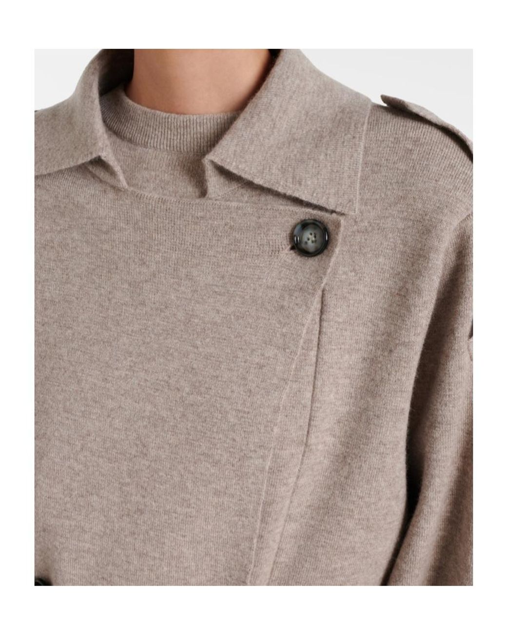 Jardin Des Orangers Natural Cropped Wool And Cashmere Trench Coat